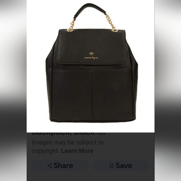 Nanette Lepore Black Leather Texture Convertabile Bag Or Backpack with Gold Logo main image 4